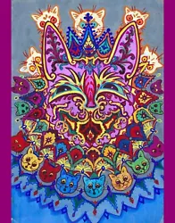 Buy Louis Wain - Trippy Kitty - Psychedelic Cat Art Painting Print • 8.59£