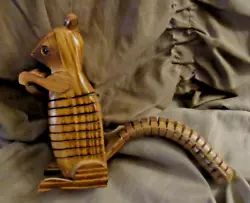 Buy Vintage CUSTOM Carved & MADE 'movable' ALL WOOD SQUIRREL ANIMAL FIGURE • 26.77£