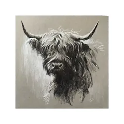 Buy Original Art  Highland Cow  , Northumberland  Hand Made Not Print • 70£