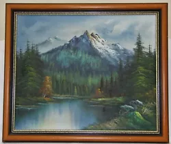 Buy Attractive Original Oil On Canvas Of Mountains And Wooded Lowlands - Unsigned • 39.95£