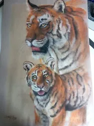 Buy Delightful Large Pastel Tiger Study By Dave Toyne 98 • 19.99£