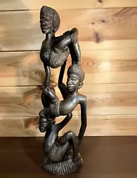 Buy 39cm Tall Tanzanian Ujamaa Makonde Wooden Sculpture • 80£