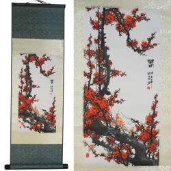 Buy Cherry Blossom Painting Silk Scroll Oriental Culture Home Decor Wall Hanging • 20.50£