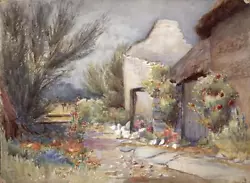 Buy Watercolour Painting - H V Hudson - Impressionist Village Scene - 20th Century • 100£