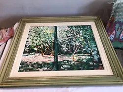 Buy Original Oil Painting - Woodland Glade Cherry Blossoms Nice Frame - 47.5cm Tall  • 75.23£