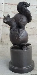 Buy Squirrel Chipmunk Acorn Nature Bronze Souvenir Marble Base Sculpture Figure • 196.73£
