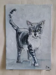 Buy Original Acrylic Painting - Small A5 - Cat Jessica J Peck • 4£