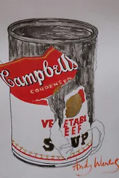 Buy Fine Unique Painting – Campbell’s Soup Can, Signed Andy Warhol, W COA • 908.41£