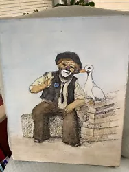 Buy Vintage, Original Art Piece Painting Of A Hobo By Artist, Marianne Lowry, 1985 • 47.96£