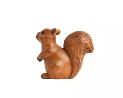 Buy Wooden Squirrel Statue Hand Carved Sculpture Wood Carving • 16.72£