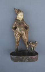Buy Georges Omerth Bronze Figure Clown And Cat Trinket Dish • 236.97£