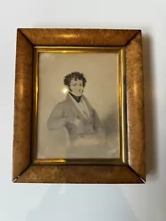 Buy Antique Drawing / Watercolour Painting Of English Man 1800s W. Acorn Wood Frame • 200£