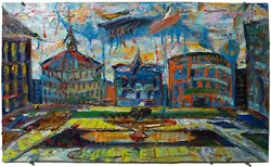 Buy 18 X 30.5  ORIGINAL OIL█PAINTING█IMPRESSIONIST█ARt SIGNED CITY BUILDINGS '24 NYC • 480.56£