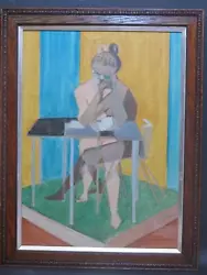 Buy Picasso Influenced Nude Abstract Geometric Cubist Oil Circa 1965 French • 150£
