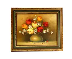 Buy VTG Oil On Board Painting Flower Vase Still Life Framed 8x10 Signed R. Pasanault • 53.08£