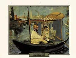 Buy Monet At Work On His Studio Boat - Édouard Manet - Info Card • 0.86£