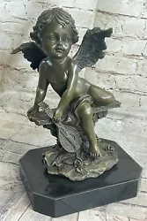 Buy French Classical Cast Bronze Large Garden Cherub Baby Angel Sculpture Artwork NR • 188.68£
