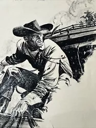 Buy Antique Illustration Painting Drawing Collection Hunter Barker Cowboy Western • 1,790.27£