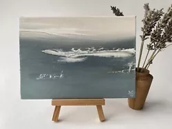 Buy Original Minimalist Seascape Oil Painting Signed By Artist • 22£