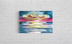 Buy Abstract Painting On Canvas Landscape Hand Painted Not Printed • 21£