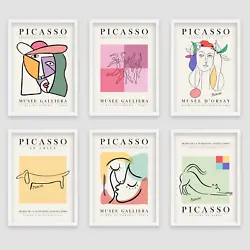 Buy Picasso Water Colour Painting Print Vintage Set Canvas Wall Art Gift Home • 3.99£
