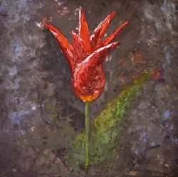 Buy Red Tulip Painting Modern Floral Original Impressionistic Flower Garden Art • 77.73£