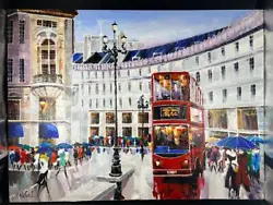 Buy Yana Rafael Traveling Through London' Original Canvas Acrylic Double Decker Bus • 4,262.79£