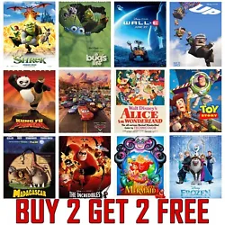 Buy Disney Movie Pixar Kids Animated Film Poster Prints Wall Art Posters A4 A3 A2 • 8.99£