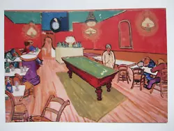 Buy Vincent Van Gogh Vintage Colour Print 1957 Night Cafe Paris Pool Snooker Art • 30£