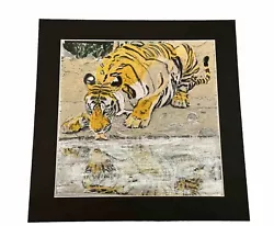 Buy Mark Leary Tiger Art Watercolour Painting Tiger Taking On Water • 20£