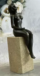 Buy Genuine Solid Broonze Fully Nude Female Erotic Art Deco Sculpture Statue Deal • 196.76£