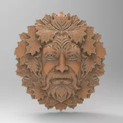 Buy Green Man Sculpture STL File Model Relief 3D Printer CNC Carving Machine Router • 2.32£
