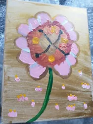 Buy Acrylic On Canvas Pink Flower • 20£