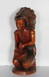 Buy Art Reynaldo, Plains Indian Playing Drum, Hand-Carved Solid Wood Sculpture, Sign • 2,191.75£