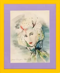 Buy Butterfly Headdress 1945 Watercolour • 1,181.24£