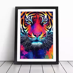 Buy Painted Tiger No.3 Abstract Wall Art Print Framed Canvas Picture Poster Decor • 24.95£