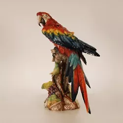 Buy Art Deco Italian Majolica Parrot Ceramic Animal Figurine Macaw Bird Sculpture • 6,250£