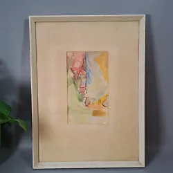Buy Mid Century Watercolour Abstract Art Framed Signed In Pencil R Dixon Mcm • 46£
