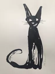 Buy Cheeky Cat - Original Signed Ink Cartoon Drawing Of A Black Cat A4 Approx. • 20£