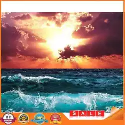 Buy Painting By Numbers DIY Waves Clouds Hand Painted Canvas Oil Art Picture Kit • 7.36£