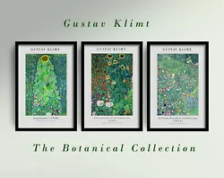 Buy The Botanical Collection, Set Of 3 Paintings By Gustav Klimt, Farm Garden Poster • 199£