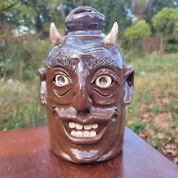 Buy Folk Art Pottery Devil Face Jug By Savannah Craven | 8.5  X 5.5  • 115.70£