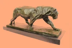 Buy Bugatti African Lioness Wildlife Animal Bronze Statue Marble Figure Art Decor • 568.29£