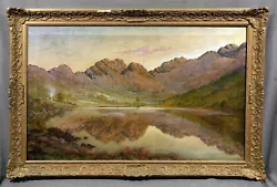 Buy Beautiful Early 20th Century Oil Painting  Mountain Lake Landscape  • 2,283.73£