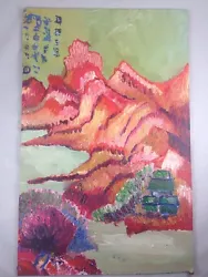 Buy Colorful Chinese Style  Mountain Landscape Painting  Original Oil On Board • 24.86£