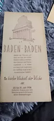 Buy Prospectus Baden-Baden 1938 Event Program Flyer 23.7.-31.7. • 1.28£