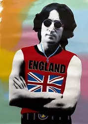 Buy Steve Kaufman  John Lennon London - T  | Unique Painted Canvas | Large 48 X 32  • 4,724.97£