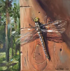 Buy Dragonfly Insects Oil Painting Mini Wall Decor 10x10'' • 120.18£