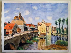 Buy Moret Bridge 1893 Alfred Sisley Original Landscape Watercolor By Li Ye  • 9.95£