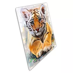 Buy Little Tiger Cub Watercolour Painting Art Canvas Wall Art Print On Canvas • 9.70£